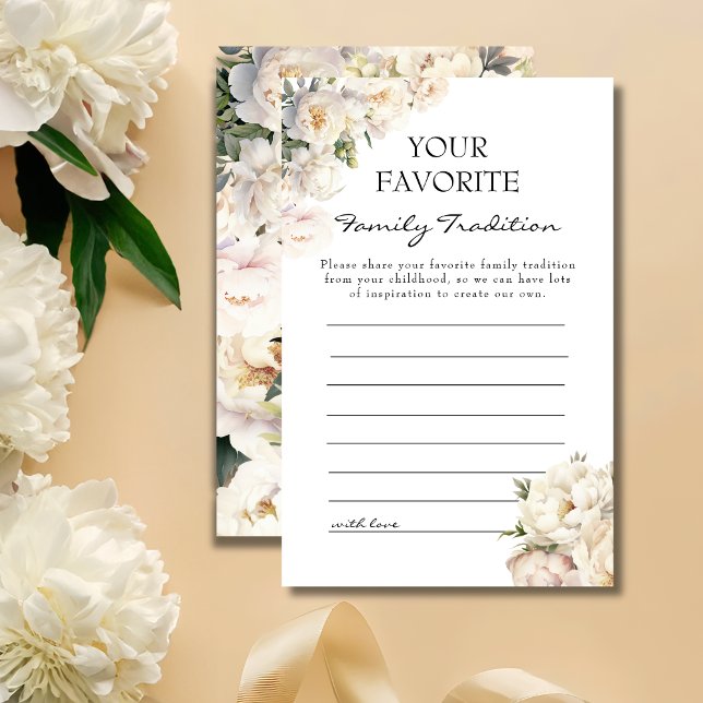 Ivory Peony Neutral Family Tradition Card (Von Creator hochgeladen)