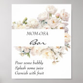 Ivory Peony Neutral Mom-osa Bar Sign Poster (Vorne)