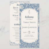 Ivory Periwinkle Wildflower Wedding Program Programm (Vorne/Hinten)
