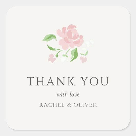Ivory | Petit Floral Wedding Sticker (Vorderseite)