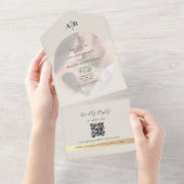 Ivory Photo Wedding All In One Einladung (Abreißen)