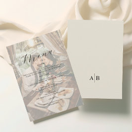 Ivory Photo Wedding Menükarte