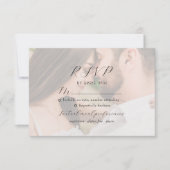 Ivory Photo Wedding RSVP Karte (Vorderseite)