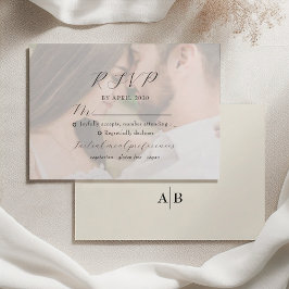 Ivory Photo Wedding RSVP Karte