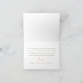 Ivory Pink Gold Floral Boho Wedding Monogram Dankeskarte (Innenseite)