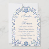 Ivory Powder Blue Whimsical Wedding Invitation Einladung (Vorderseite)