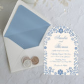 Ivory Powder Blue Whimsical Wedding Invitation Einladung