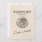 Ivory Puerta Vallarta Passport Wedding Einladung (Rückseite)