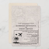 Ivory Puerto Rico Passport Wedding Einladung (Vorne/Hinten)