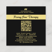 *~* Ivory QR Agate Black Gold Glitzer Initial AP66 Quadratische Visitenkarte (Rückseite)