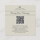 *~* Ivory QR Agate Mauve Luxe Glitzer Initial AP66 Quadratische Visitenkarte (Rückseite)