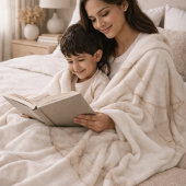 Ivory Quarry Veins Fleece Blanket