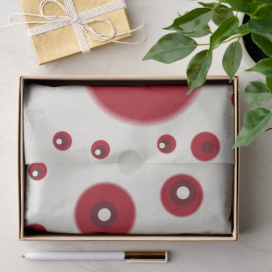 Ivory Red Dots Funky Pattern Decoupage Seidenpapier (Geschenk)