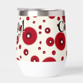 Ivory Red Dots Funky Whimsical Circle Pattern  (Rechts)
