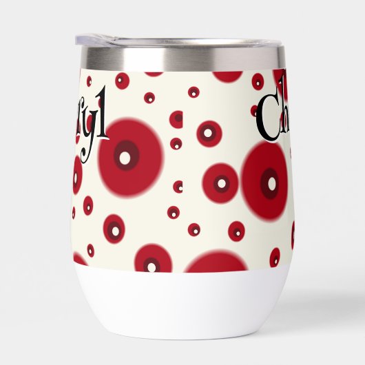 Ivory Red Dots Funky Whimsical Circle Pattern  (Rechts)