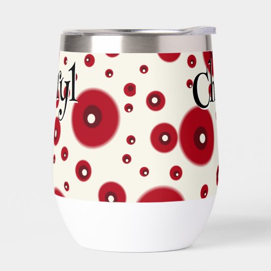 Ivory Red Dots Funky Whimsical Circle Pattern  (Links)