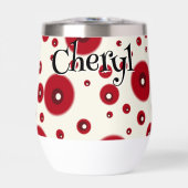 Ivory Red Dots Funky Whimsical Circle Pattern  (Vorderseite)