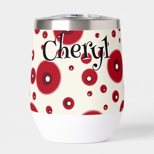 Ivory Red Dots Funky Whimsical Circle Pattern  (Vorderseite)