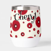 Ivory Red Dots Funky Whimsical Circle Pattern  (Rückseite)