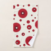 Ivory Red Dots Funky Whimsical Circle Pattern  Badhandtuch Set (Handtuch)