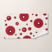 Ivory Red Dots Funky Whimsical Circle Pattern  Badhandtuch Set (Handtuch)