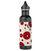 Ivory Red Dots Funky Whimsical Circle Pattern Edelstahlflasche (Links)