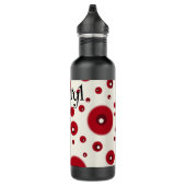 Ivory Red Dots Funky Whimsical Circle Pattern Edelstahlflasche (Rechts)
