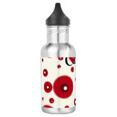Ivory Red Dots Funky Whimsical Circle Pattern  Edelstahlflasche (Links)