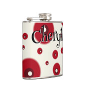 Ivory Red Dots Funky Whimsical Circle Pattern  Flachmann (Rechts)