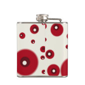 Ivory Red Dots Funky Whimsical Circle Pattern  Flachmann (Rückseite)