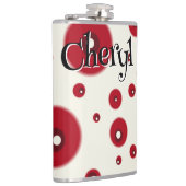 Ivory Red Dots Funky Whimsical Circle Pattern  Flachmann (Rechts)