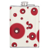 Ivory Red Dots Funky Whimsical Circle Pattern  Flachmann (Rückseite)