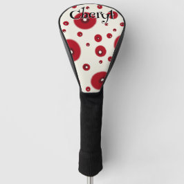 Ivory Red Dots Funky Whimsical Circle Pattern  Golf Headcover
