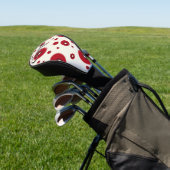 Ivory Red Dots Funky Whimsical Circle Pattern  Golf Headcover (In SItu)