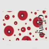 Ivory Red Dots Funky Whimsical Circle Pattern  Golfhandtuch (Horizontal)