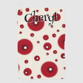 Ivory Red Dots Funky Whimsical Circle Pattern  Golfhandtuch (Vorderseite)