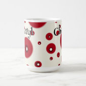 Ivory Red Dots Funky Whimsical Circle Pattern  Kaffeetasse (Mittel)