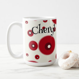 Ivory Red Dots Funky Whimsical Circle Pattern  Kaffeetasse