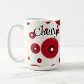 Ivory Red Dots Funky Whimsical Circle Pattern  Kaffeetasse (Links)