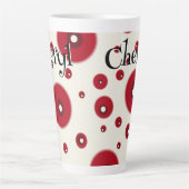 Ivory Red Dots Funky Whimsical Circle Pattern  Milchtasse (Vorderseite)