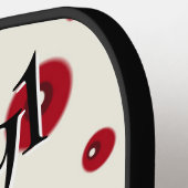 Ivory Red Dots Funky Whimsical Circle Pattern  Pickleball Schläger (Linke Seite)