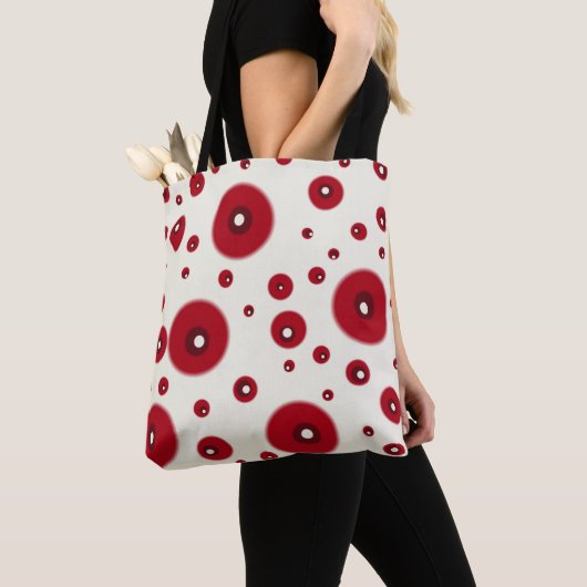 Ivory Red Dots Funky Whimsical Circle Pattern Tasche (Von Nahem)