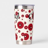 Ivory Red Dots Funky Whimsical Circle Pattern  Thermobecher (Links)