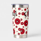 Ivory Red Dots Funky Whimsical Circle Pattern  Thermobecher (Rechts)