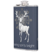 Ivory Reindeer Weihnachten | Blau Flachmann (Links)