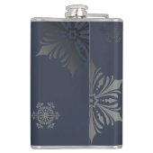 Ivory Reindeer Weihnachten | Blau Flachmann (Rückseite)