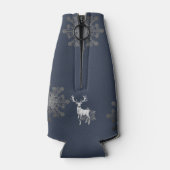 Ivory Reindeer Weihnachten | Blau Flaschenkühler (Rückseite)