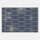 Ivory Reindeer Weihnachten | Blau Geschenkpapier Set (Vorderseite 3)