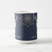 Ivory Reindeer Weihnachten | Blau Kaffeetasse (Mittel)