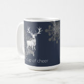 Ivory Reindeer Weihnachten | Blau Kaffeetasse (Vorderseite Links)